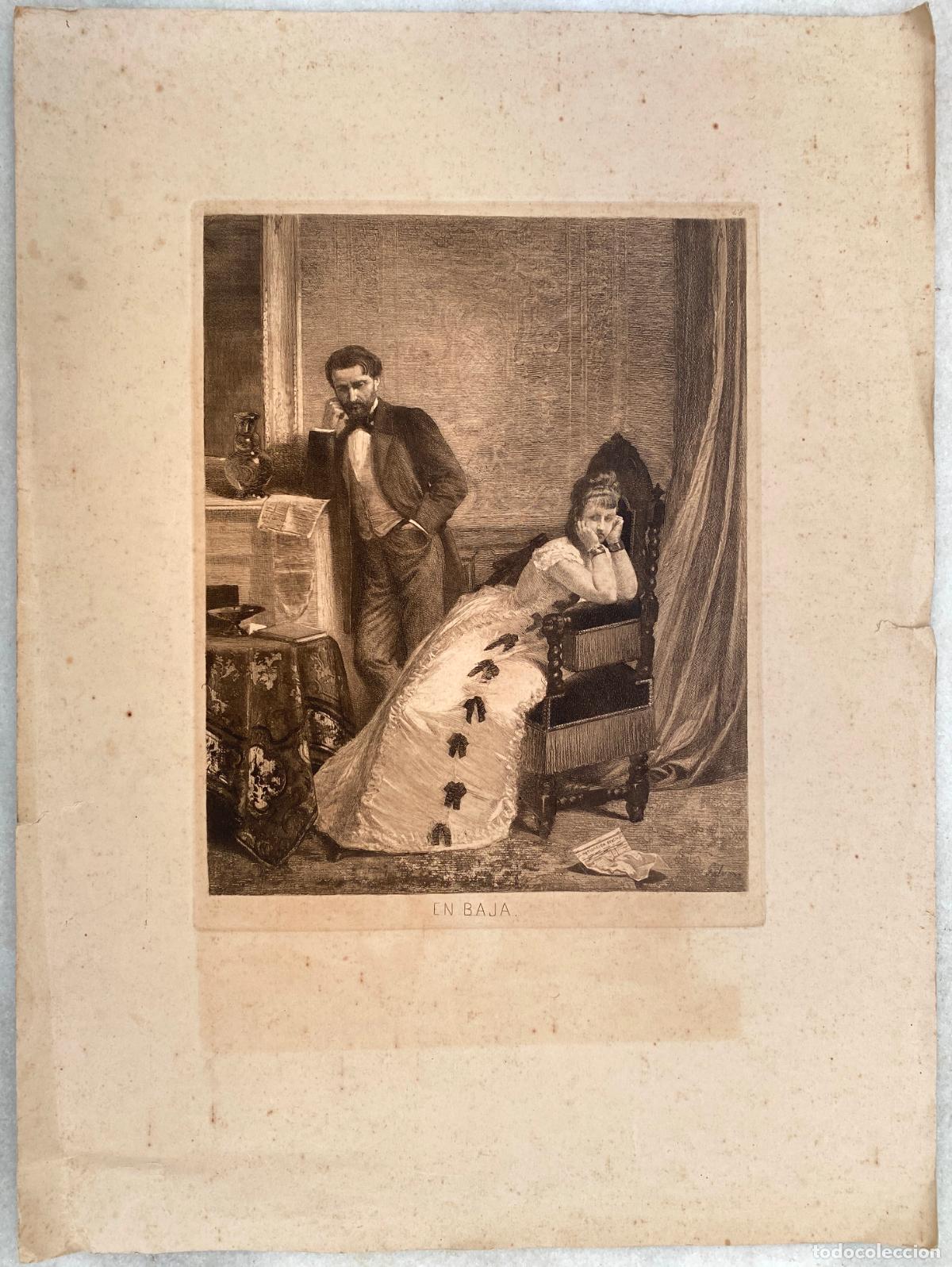 Arte: GALV&Aacute;N Y CANDELA, Jos&eacute; Mar&iacute;a. En baja. 1874. Aguafuerte, Aguatinta sobre papel.