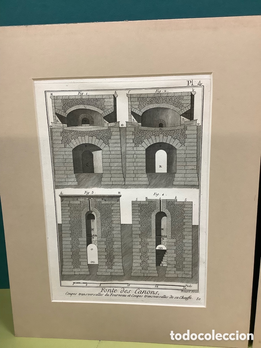 Arte: 3 grabados originales de la Diderot &ldquo;Fundici&oacute;n de ca&ntilde;ones&rdquo; - Foto 2