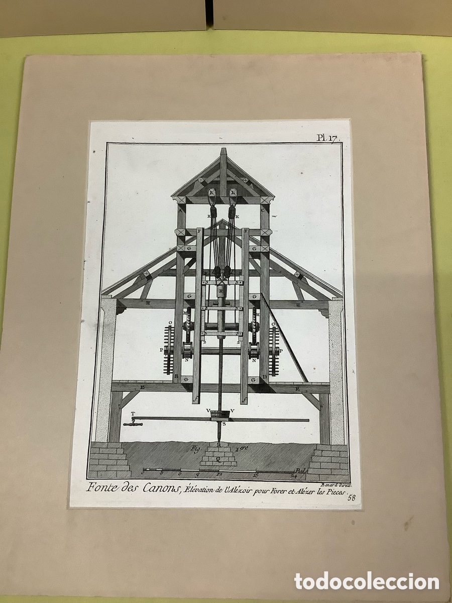 Arte: 3 grabados originales de la Diderot &ldquo;Fundici&oacute;n de ca&ntilde;ones&rdquo; - Foto 4