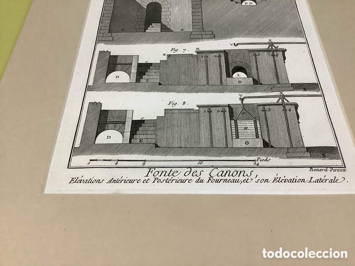 Arte: 3 grabados originales de la Diderot &ldquo;Fundici&oacute;n de ca&ntilde;ones&rdquo; - Foto 5