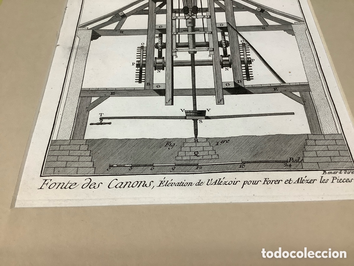 Arte: 3 grabados originales de la Diderot &ldquo;Fundici&oacute;n de ca&ntilde;ones&rdquo; - Foto 7