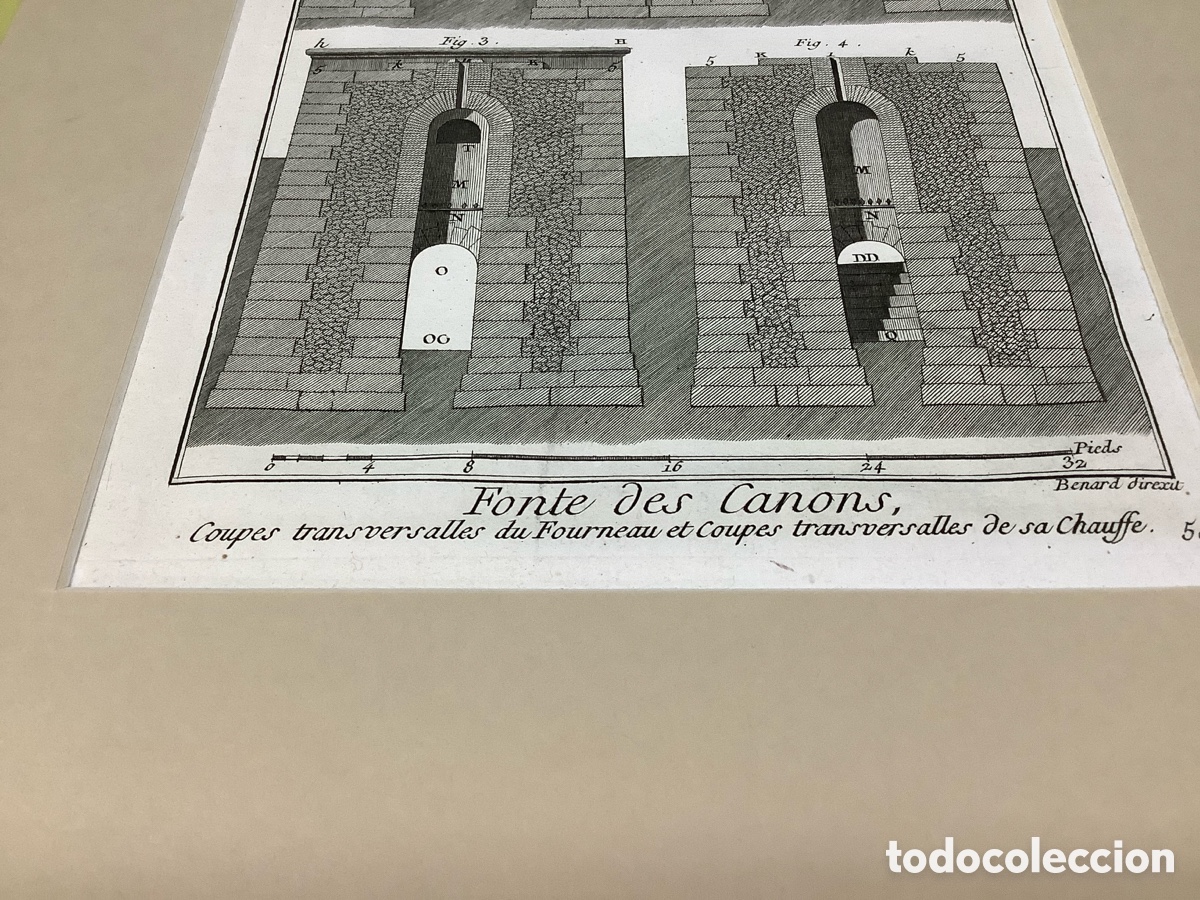Arte: 3 grabados originales de la Diderot &ldquo;Fundici&oacute;n de ca&ntilde;ones&rdquo; - Foto 10
