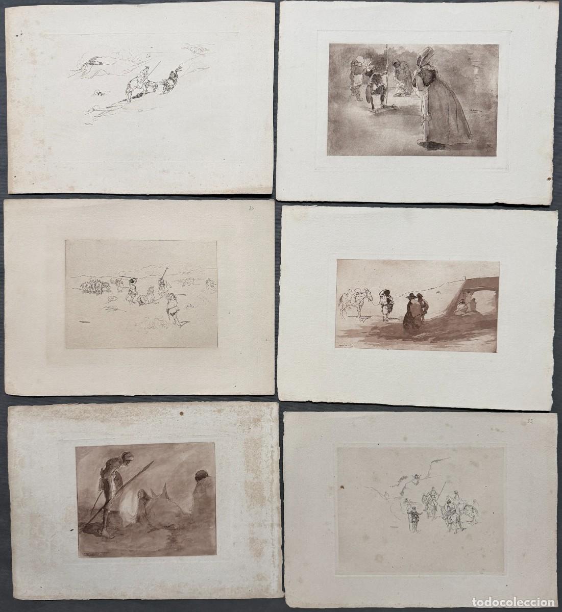Arte: RICARDO MARIN LLOVET . 6 GRABADOS DE LA SERIE DON QUIJOTE .