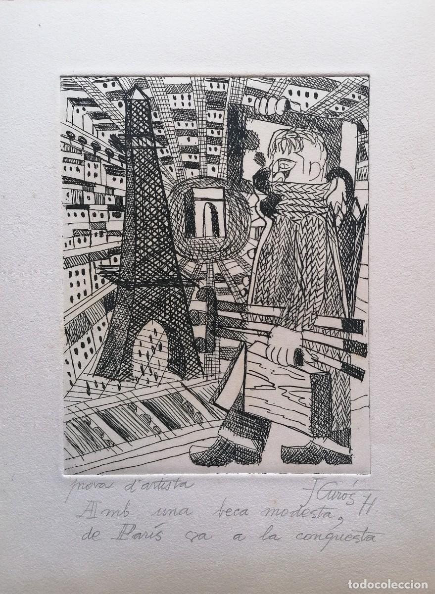 Arte: JORDI CUR&Oacute;S, GRABADO 35 X 25 CM. PRUEBA DE ARTISTA. AUCA DEN CUR&Oacute;S. FIRMADO Y FECHADO 74.