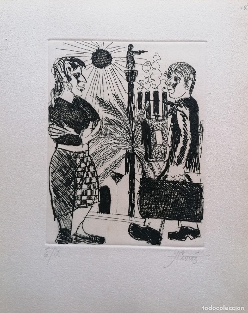 Arte: JORDI CUR&Oacute;S, GRABADO 35 X 25 CM. E/A. AUCA CUR&Oacute;S. FIRMADO.