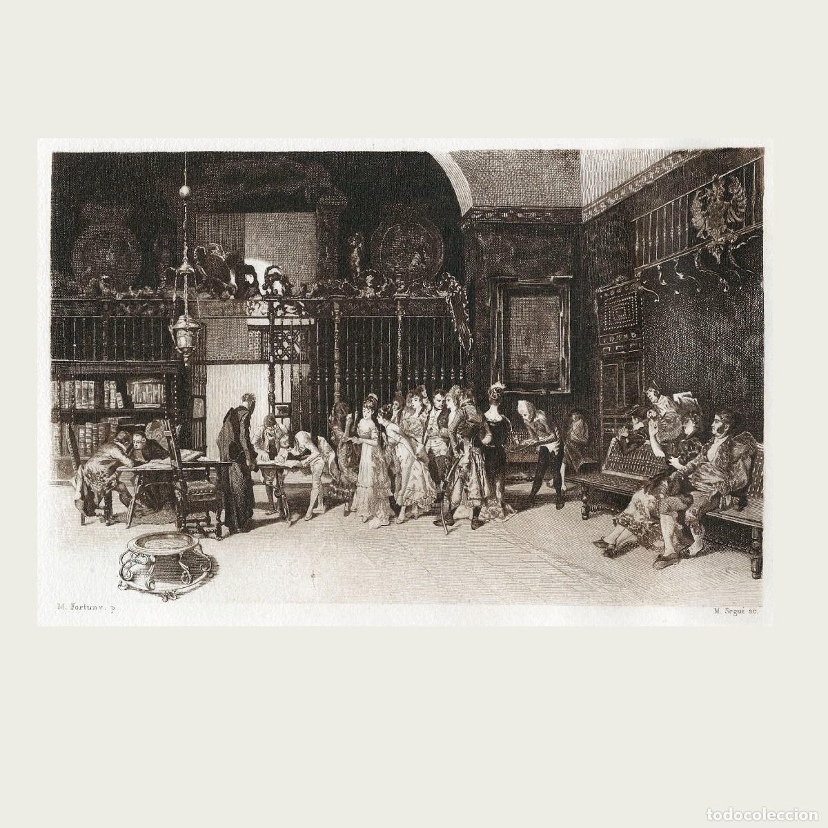 Art: Grabado al Aguafuerte, Fortuny por M Segui. &rdquo;La Vicaria&rdquo;