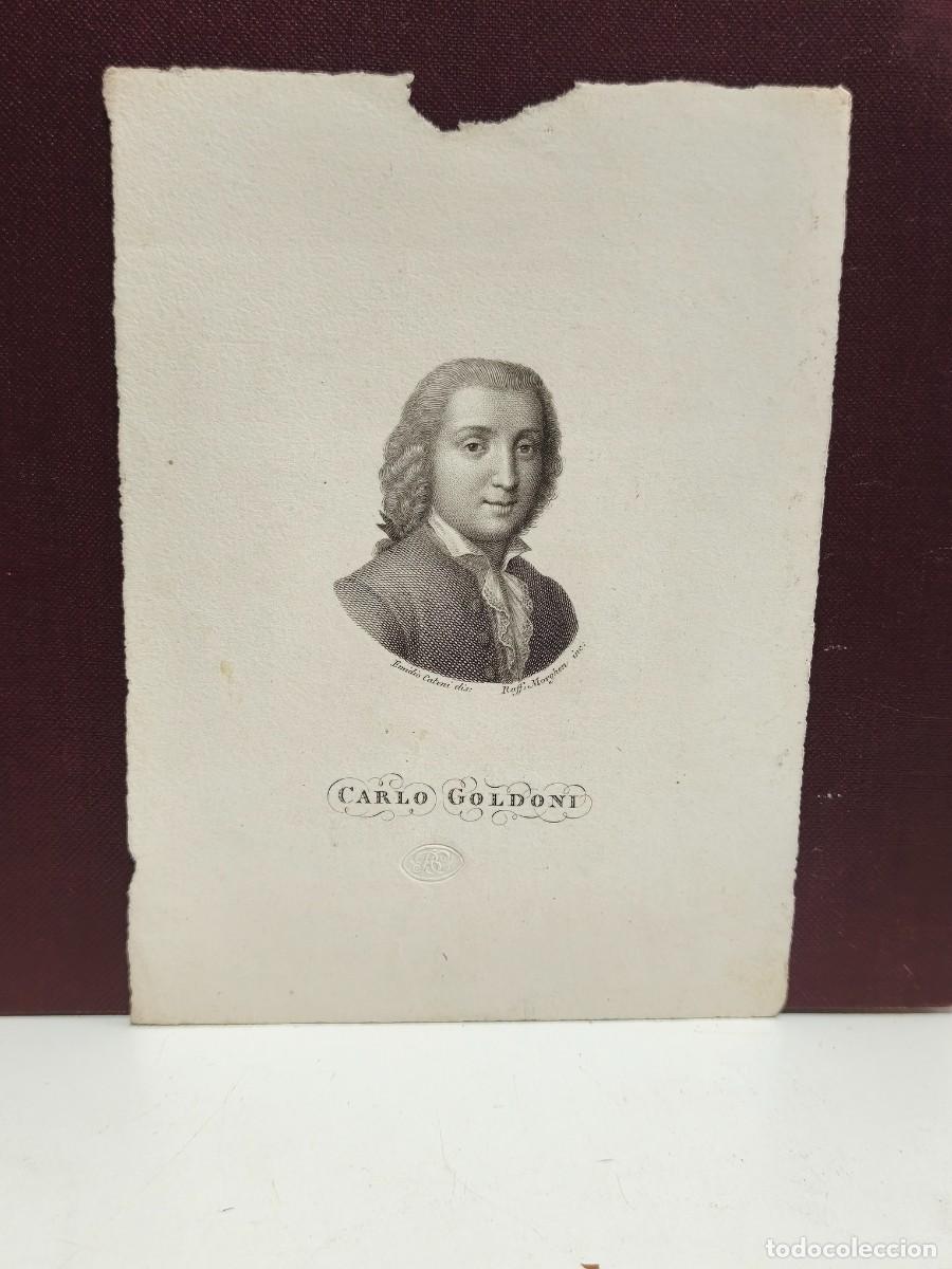Art: ANTIGUO GRABADO. RETRATO DE CARLO GOLDONI. MORGHEN.