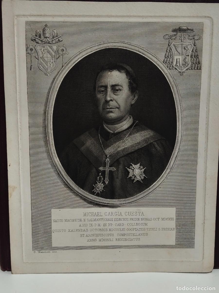 Art: RETRATO DEL CARDENAL MIGUEL GARCIA CUESTA. GRABADO POR GIUSEPPE MANCION. ROMA 1851