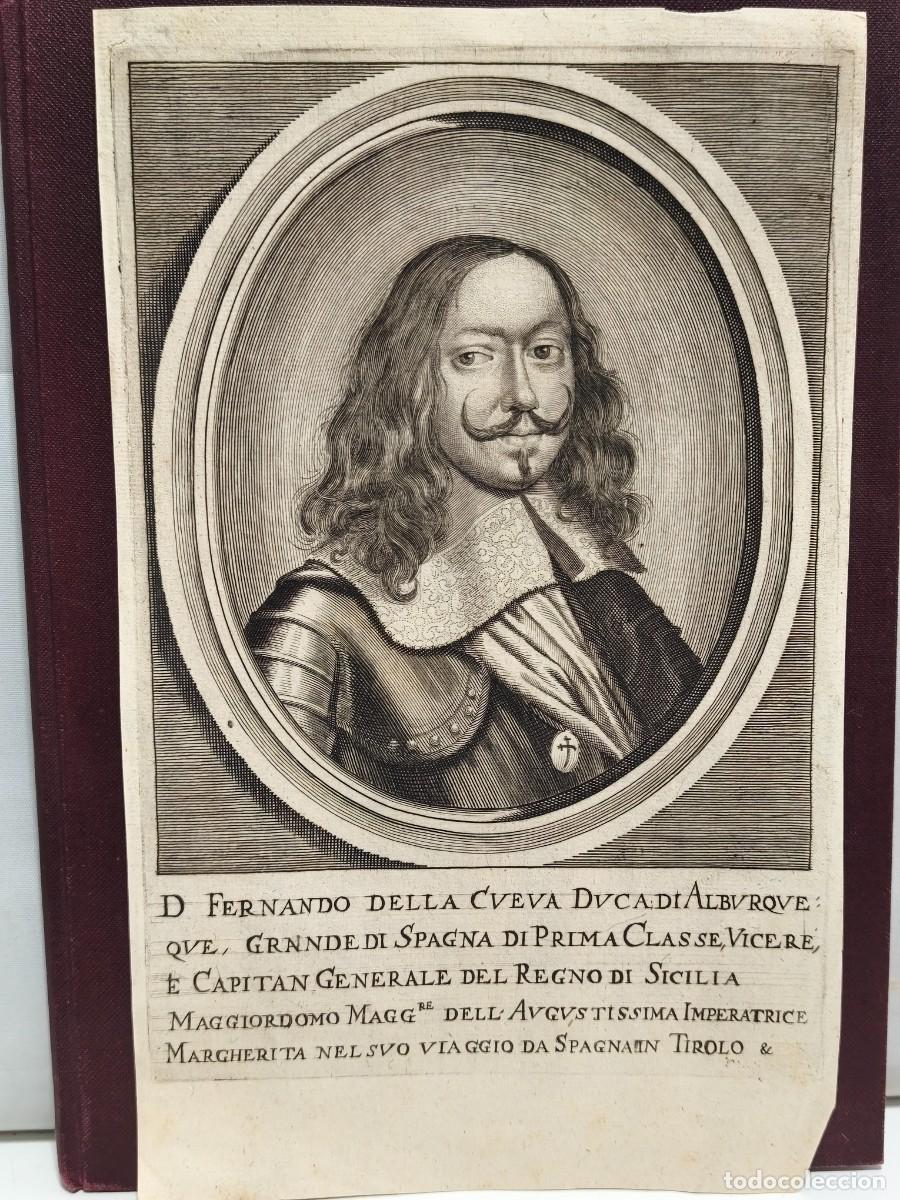 Art: ANTIGUO RETRATO DE FRANCISCO FERN&Aacute;NDEZ DE LA CUEVA, VIII DUQUE DE ALBUQUERQUE. GRABADO FLAMENCO.