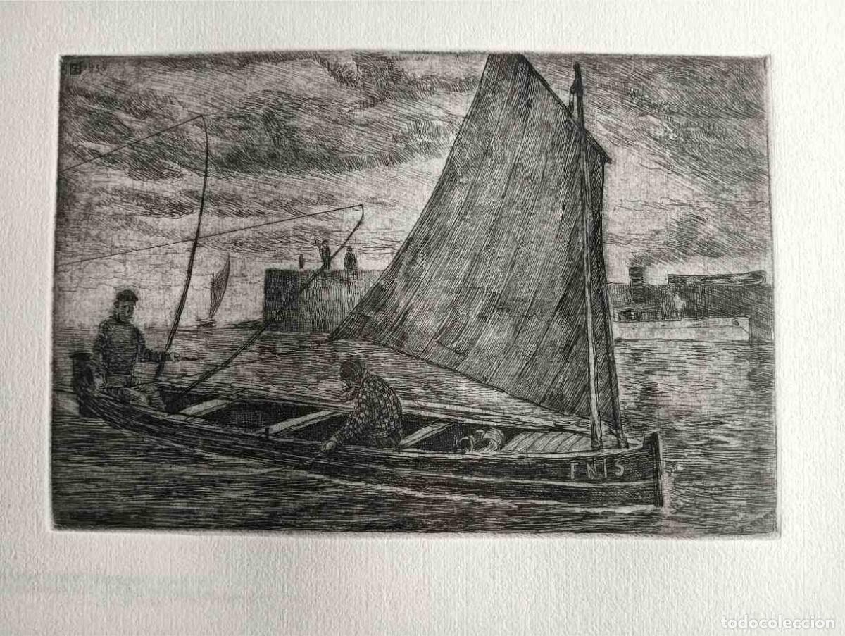Art: Ricardo BAROJA (Huelva 1879-1954) &iexcl;Al At&uacute;n!: grabado 17x26 papel 38x56cms. En perfecto estado!