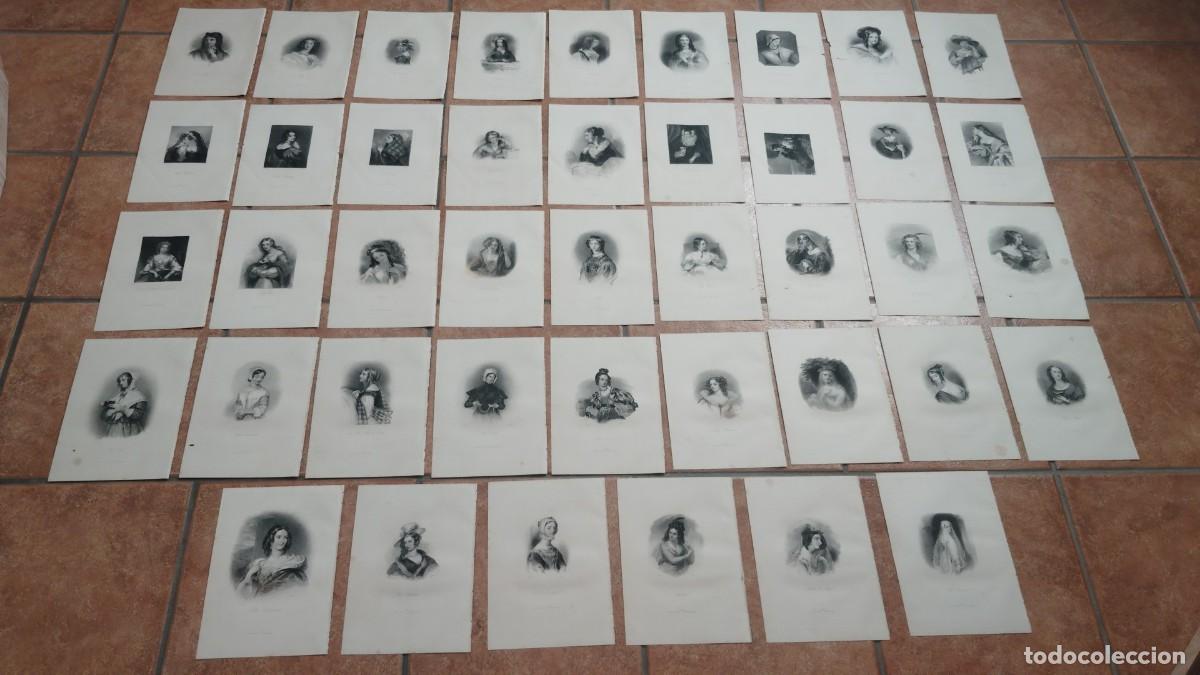Art: GRABADOS.-MUJERES.-GRAN LOTE DE 42 GRABADOS DE MUJERES.-SIGLO XIX.