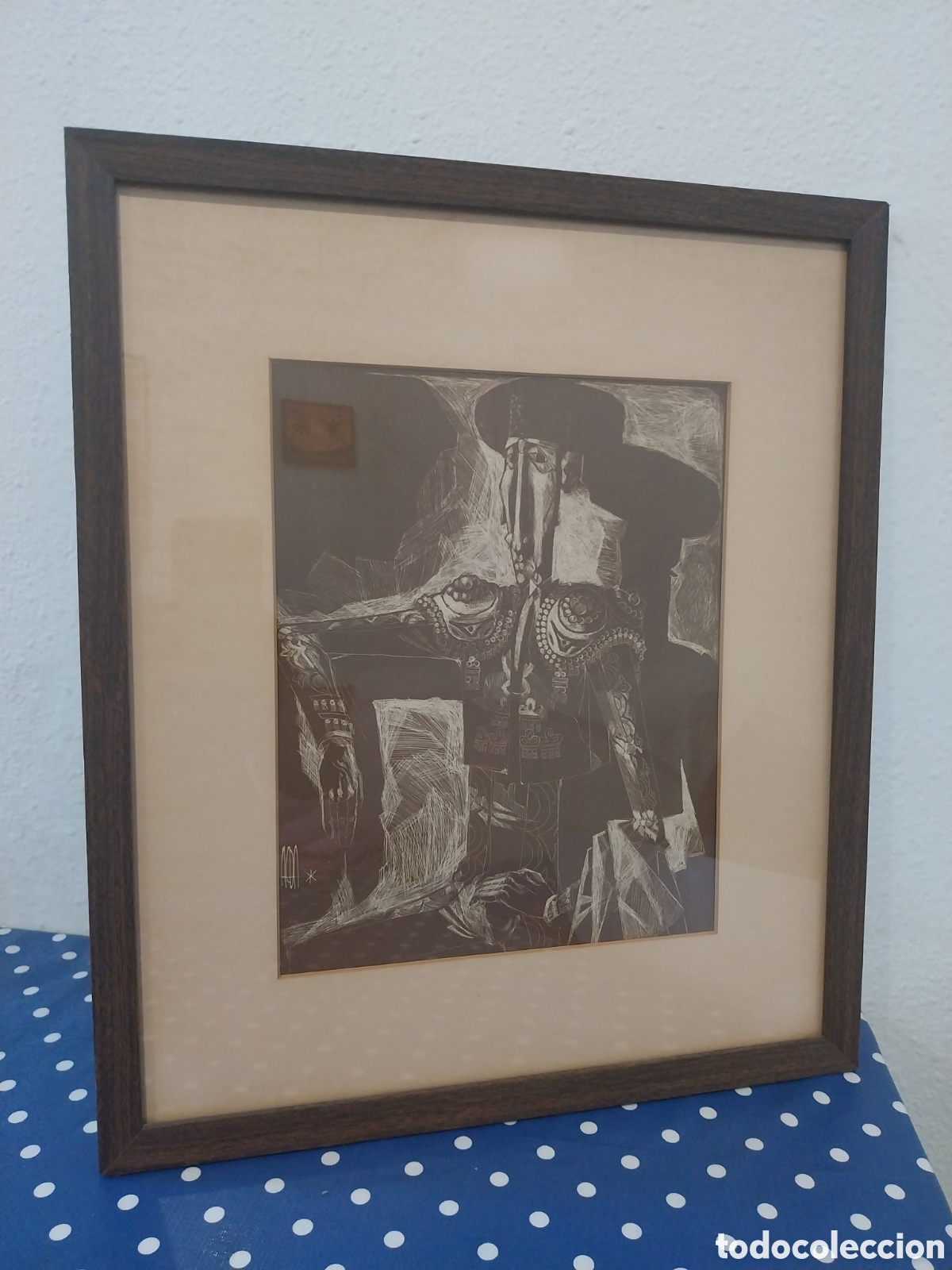 Arte: Litografia El torero de Juan Antonio Alda,vintage 1974.Med 46 x 40 cm