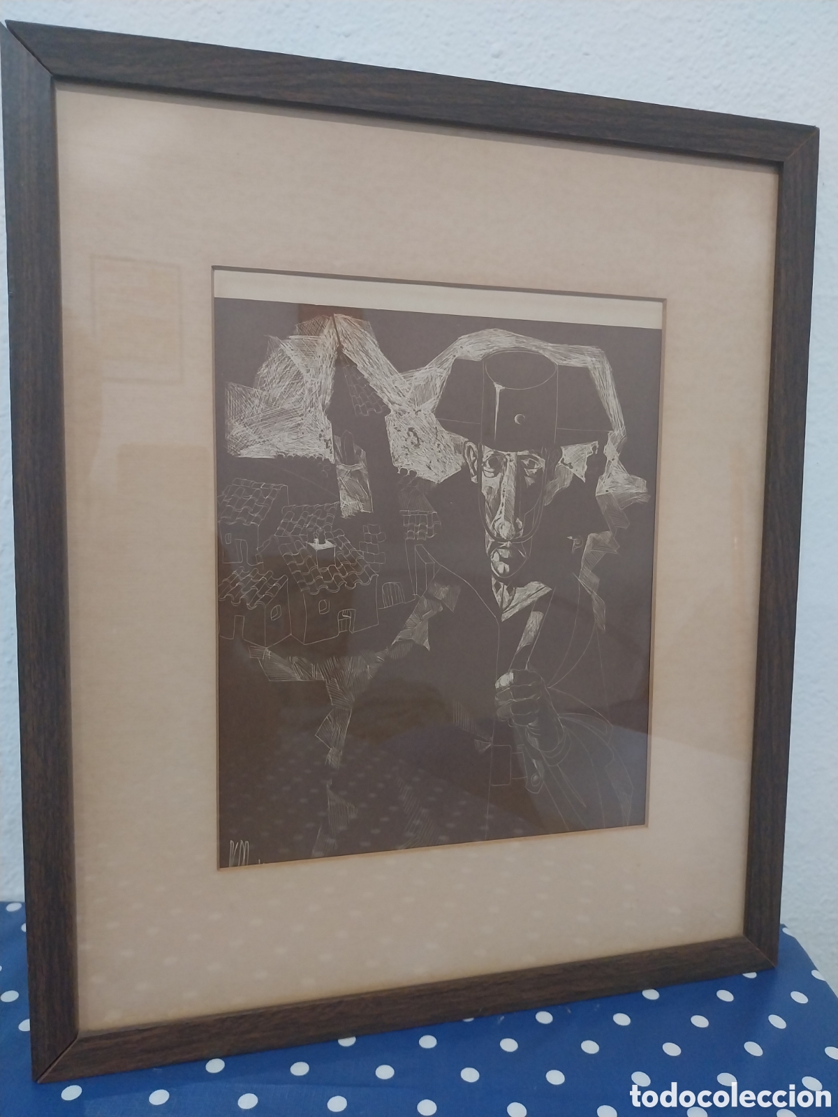 Arte: Grabado la autoridad de Juan Antonio Alda, vintage 1974.Med 46 x 40 cm