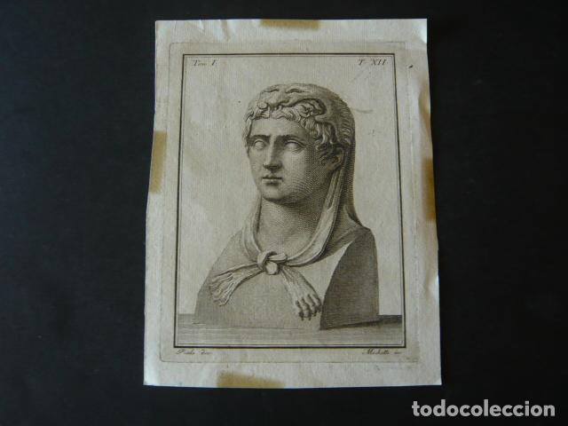 Art: BUSTO CLASICO GRABADO ALESSANDRO MOCHETTI 1783 15 X 20 CM