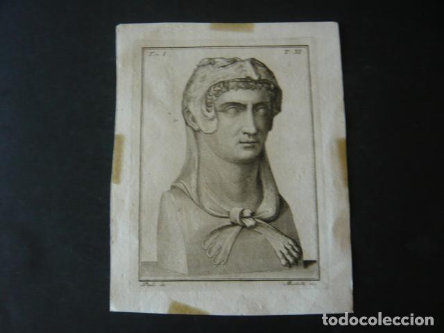 Art: BUSTO CLASICO GRABADO ALESSANDRO MOCHETTI 1783 15 X 20 CM
