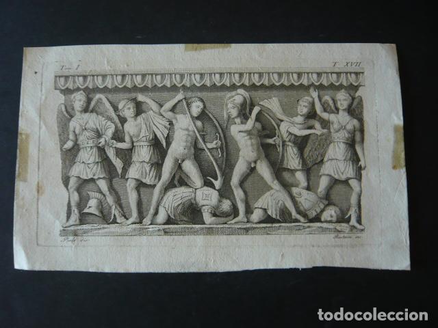 Art: RELIEVE CLASICO GRABADO RASTAINI 1783 16 X 27 CM