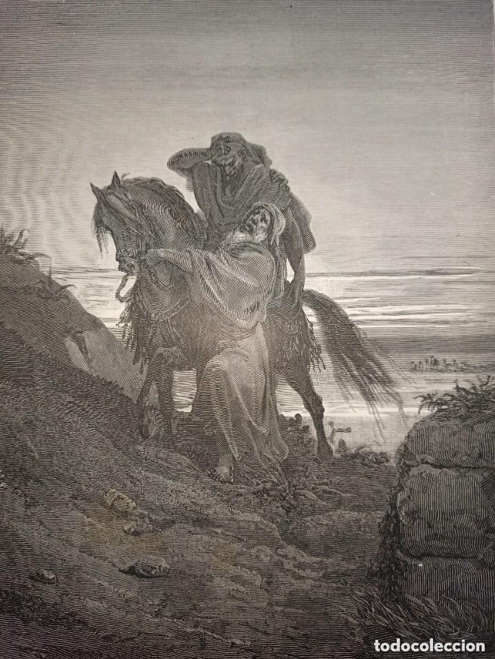 Arte: GRABADO RELIGIOSO, EL BUEN SAMARITANO, DOR&Eacute;-LIGNY, ORIGINAL, BARCELONA,1884, GRAN TAMA&Ntilde;O