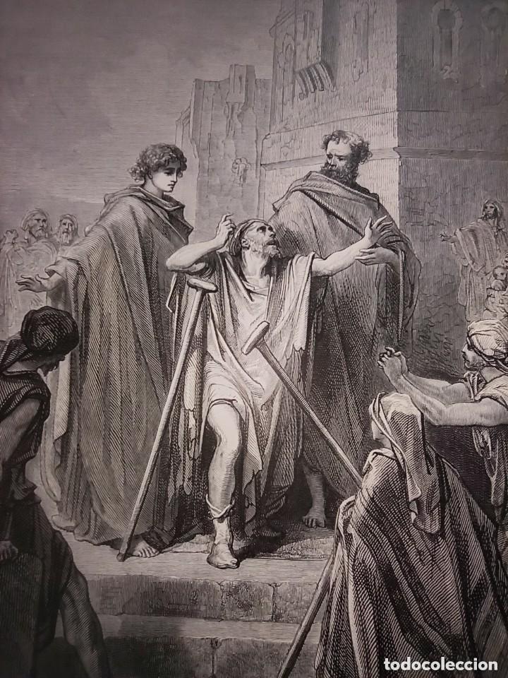 Arte: GRABADO RELIGIOSO, PEDRO Y JUAN CURANDO, DORE- DUMONS, ORIGINAL, BARCELONA,1884, GRAN TAMA&Ntilde;O