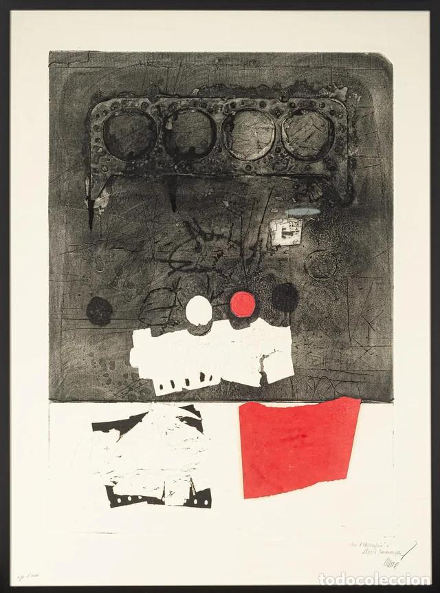 Arte: ANTONI CLAV&Eacute; - Grabado al carbor&uacute;ndum firmado y dedicado, 1983