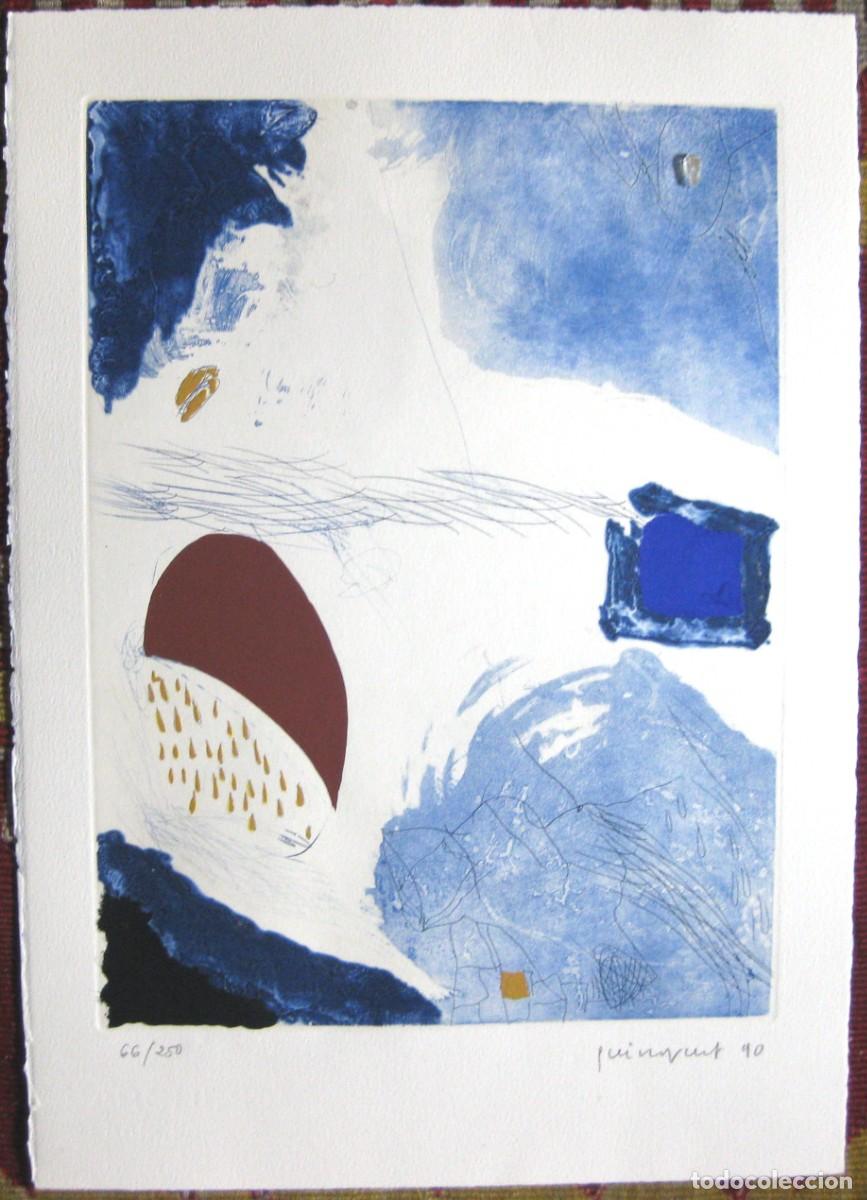 Art: JOSEP GUINOVART:AGUAFUERTE ILUMINADO A MANO CON COLLAGE DE ESPEJO (1990) FIRMADO Y NUMERADO, IMPECAB