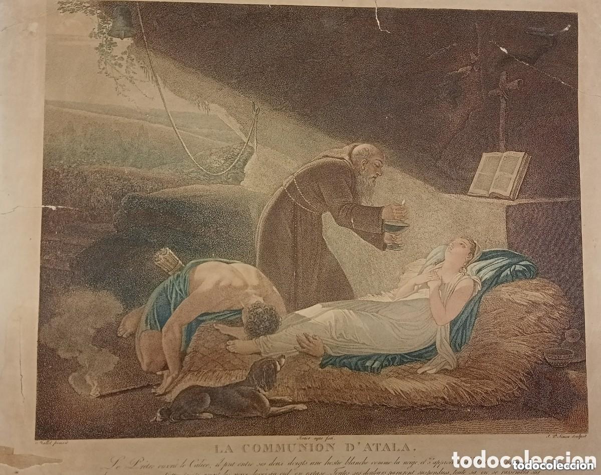 Arte: LA COMMUNION D'ATALA. J.P. SIMON. AGUAFUERTE FORTIER. 1800