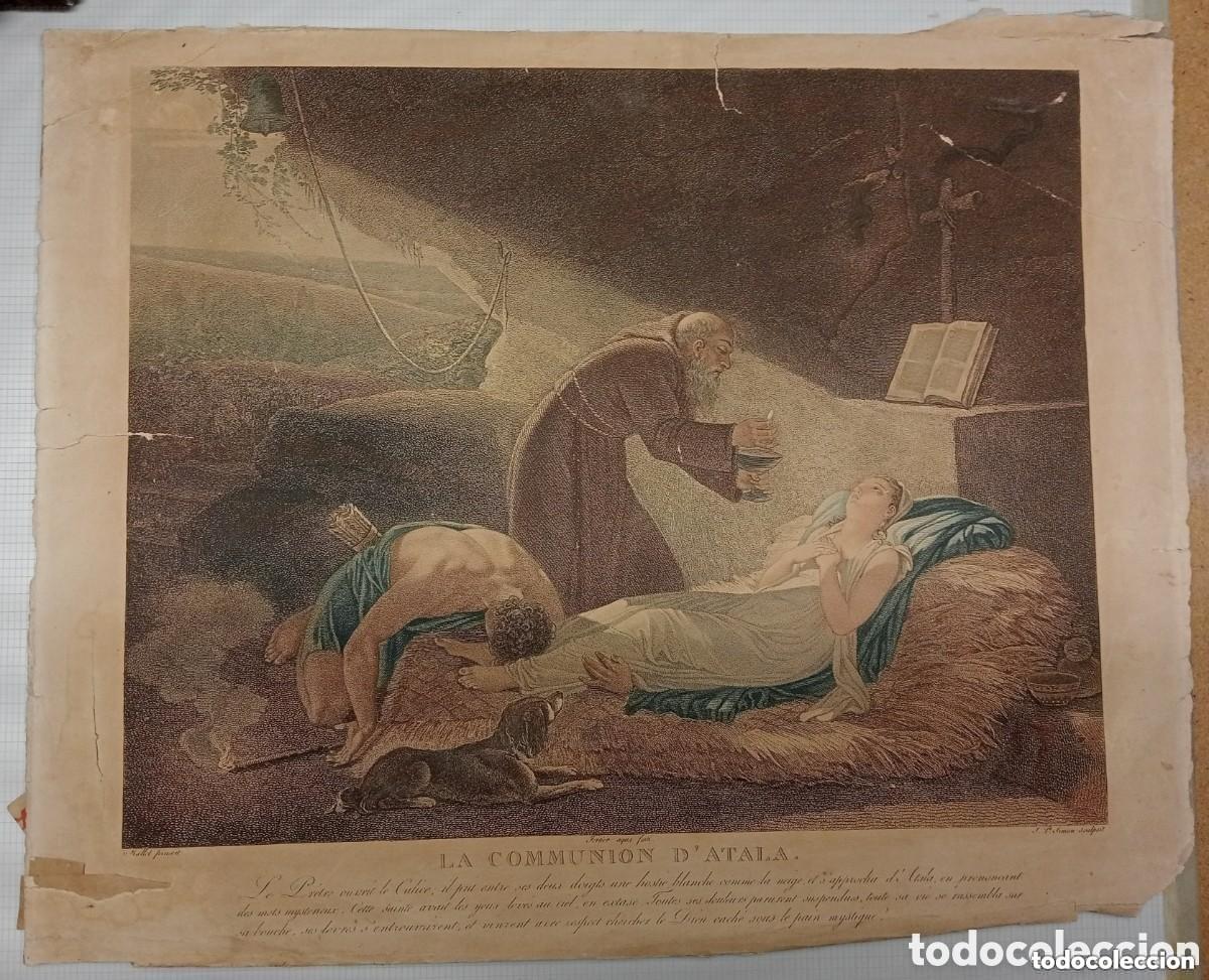 Arte: LA COMMUNION DATALA. J.P. SIMON. AGUAFUERTE FORTIER. 1800 - Foto 2