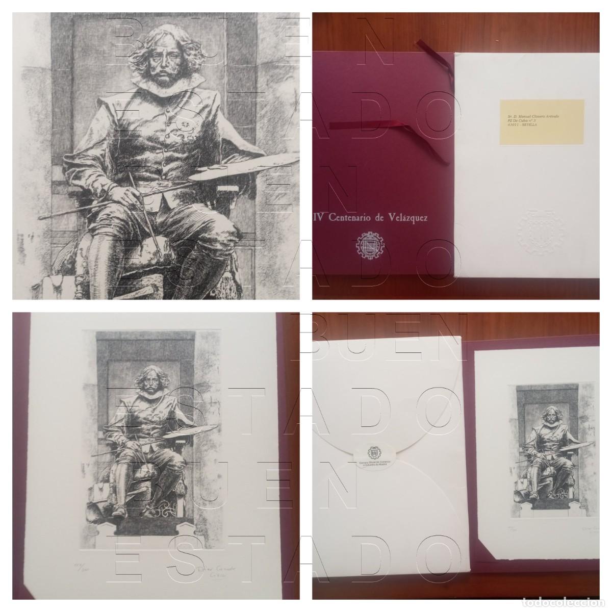 Arte: DINO CORRADO GRABADO IV CENTENARIO DE VELAZQUEZ NUMERADO Y FIRMADO FUE DE MINISTRO 36X26CM C34