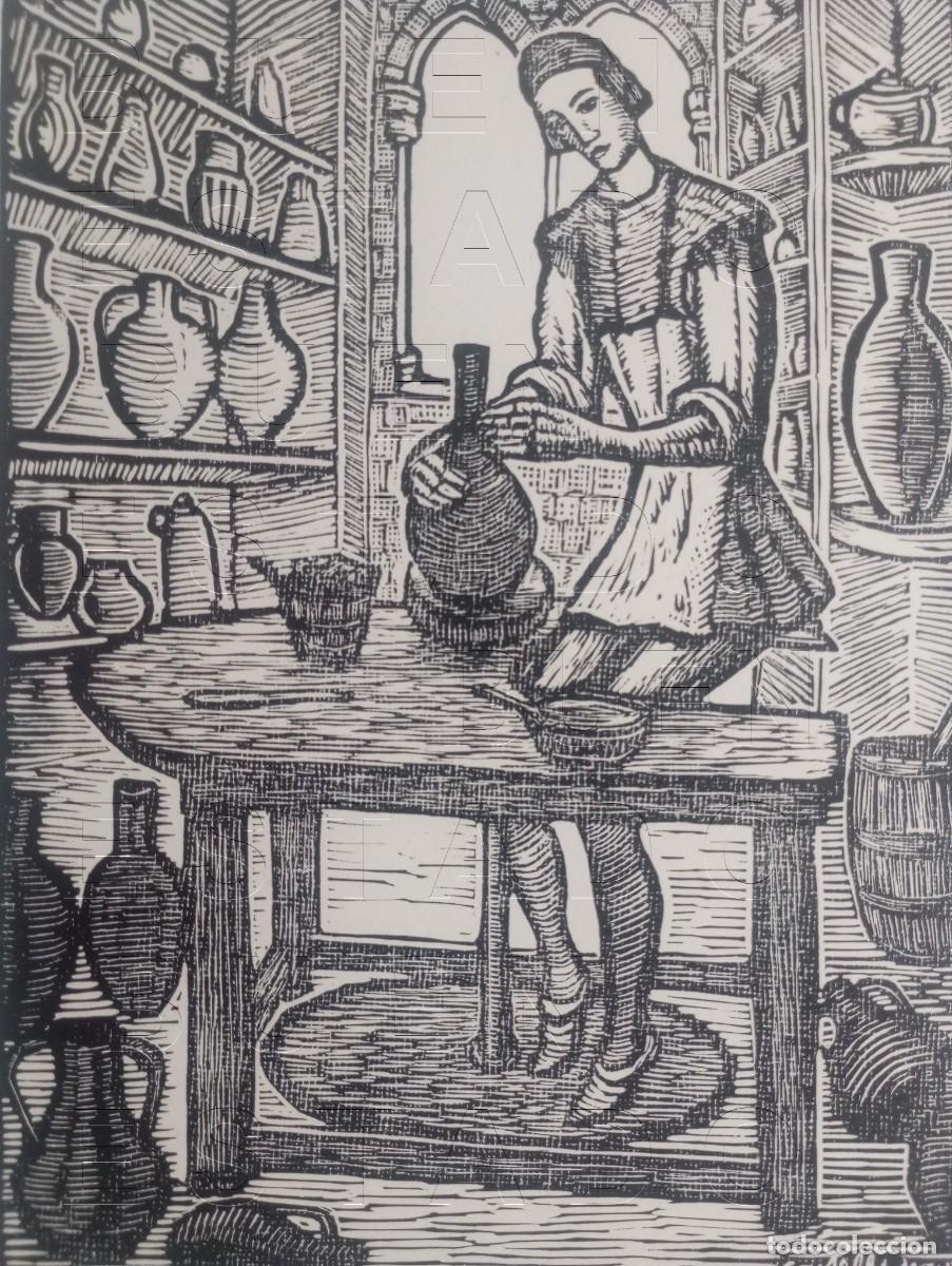 Arte: ALFARERO OFICIOS MEDIEVALES CASTELLS MARTI XILOGRAFIA FRIMADA 39X30CM C34