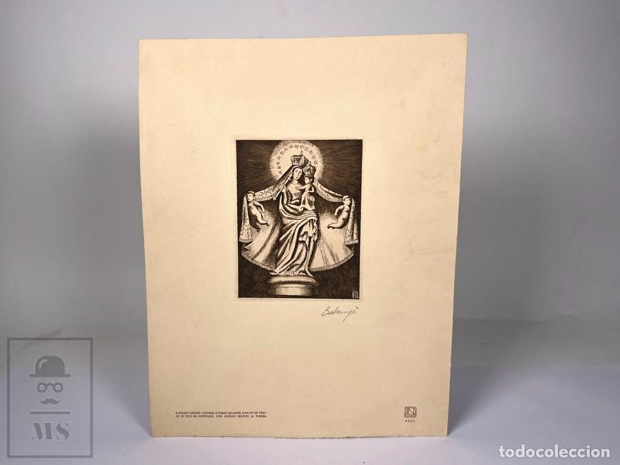 Arte: Grabado Original - Ismael Balany&agrave; / Virgen Mar&iacute;a Auxiliadora - Tirada de 2000 Ejemplares -Navas Reus