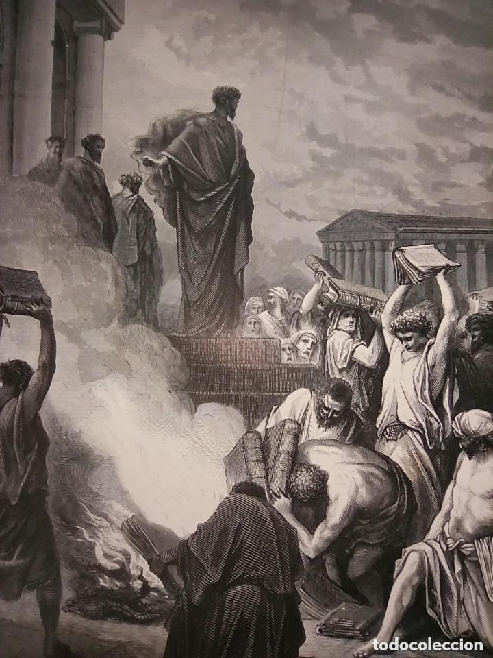 Arte: GRABADO RELIGIOSO, SAN PABLO EN EFESO, DORE-ETTLINS, ORIGINAL, BARCELONA,1884, GRAN TAMA&Ntilde;O
