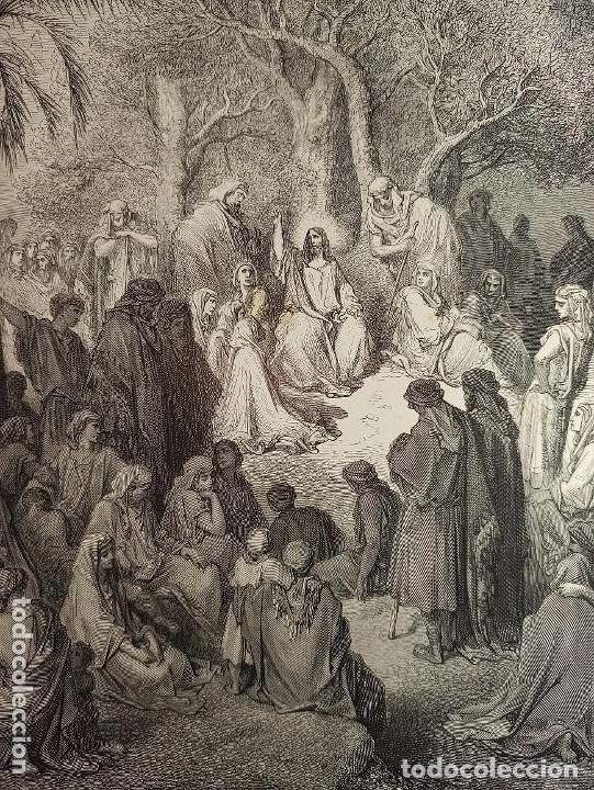 Arte: GRABADO RELIGIOSO, SERM&Oacute;N EN LA MONTA&Ntilde;A, DORE - GUSMAND, ORIGINAL, BARCELONA,1884, GRAN TAMA&Ntilde;O