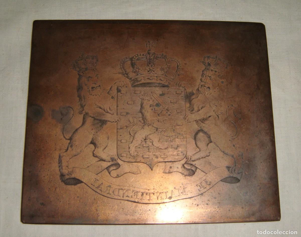 Arte: Matriz o Plancha de cobre para grabado &middot; Escudo del Reino de los Pa&iacute;ses Bajos &middot; ca. 1780&ndash;1850