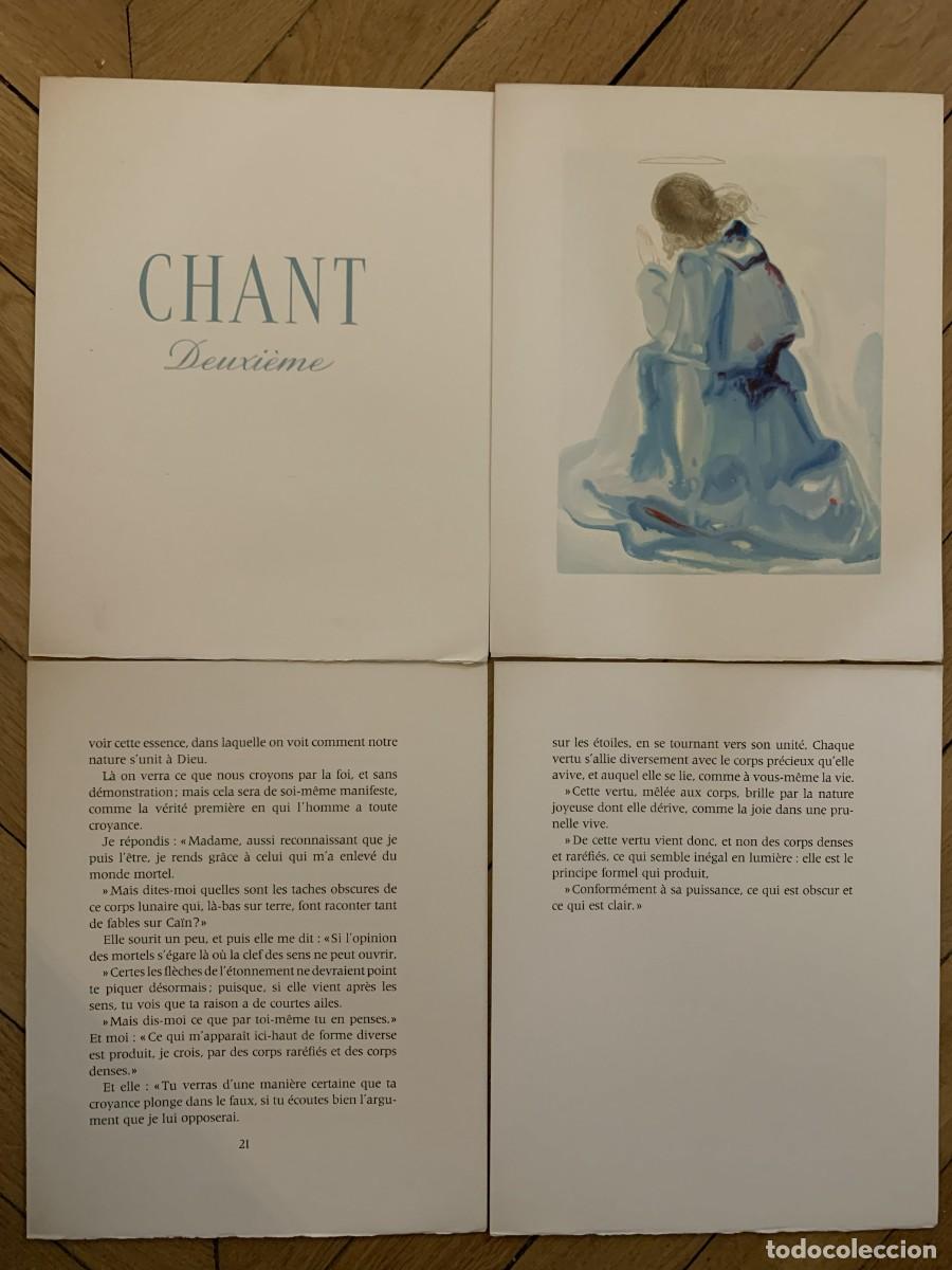 Arte: Xilograf&iacute;a Dali + Texto - Divina Comedia - Para&iacute;so: Canto 2 (El &Aacute;ngel) - Heures Claires 1960