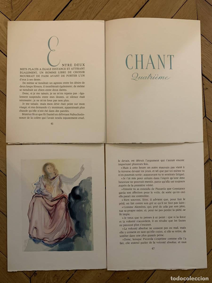 Arte: Xilograf&iacute;a Dali + Texto - Divina Comedia - Para&iacute;so: Canto 4 (Dudas de Dante) - Heures Claires 1960
