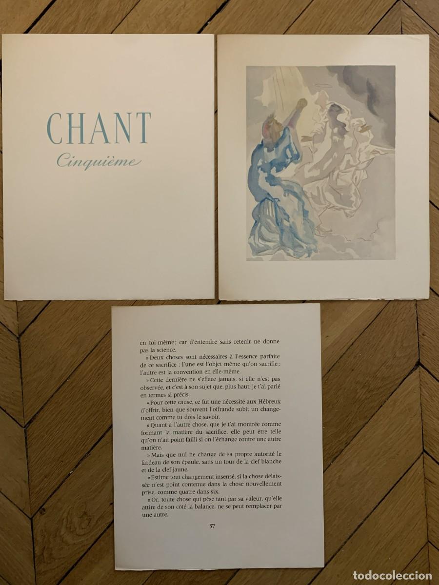 Arte: Xilograf&iacute;a Dali + Texto - Divina Comedia - Para&iacute;so: Canto 5 (Aspecto de Beatriz)-Heures Claires 1960