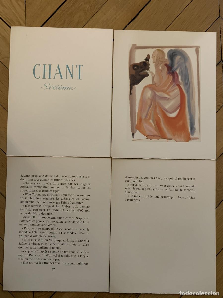 Arte: Xilograf&iacute;a Dali + Texto - Divina Comedia - Para&iacute;so:Canto 6 (El Vuelo del &Aacute;guila)-Heures Claires 1960