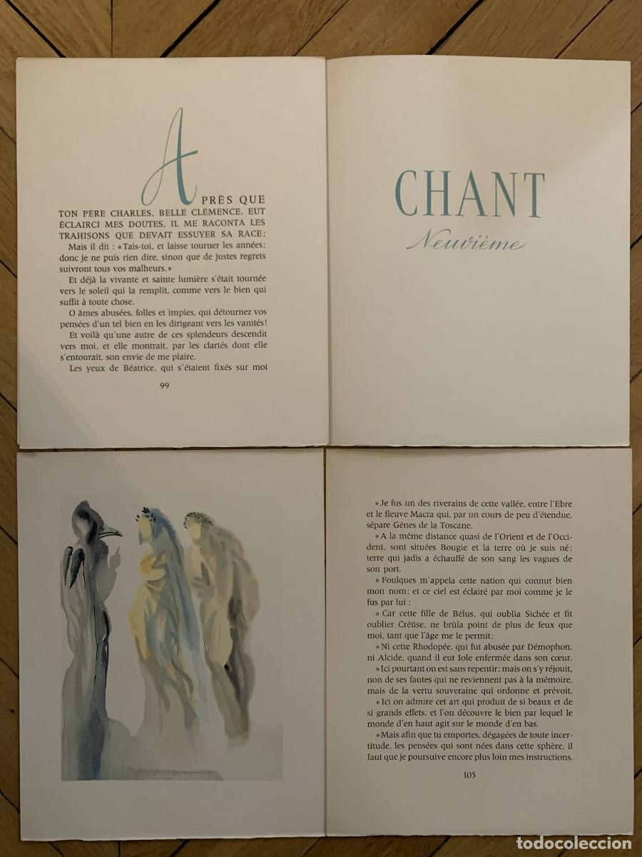 Arte: Xilograf&iacute;a Dali + Texto - Divina Comedia - Para&iacute;so: Canto 9 (Cunizza da Romano) -Heures Claires 1960