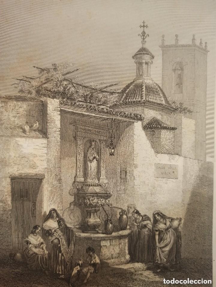 Arte: ESPL&Eacute;NDIDO GRABADO ACERO FUENTE DE SANTA MAR&Iacute;A, ALICANTE, ORIGINAL, PAR&Iacute;S, 1852, BEGIN - ROUARGUE.