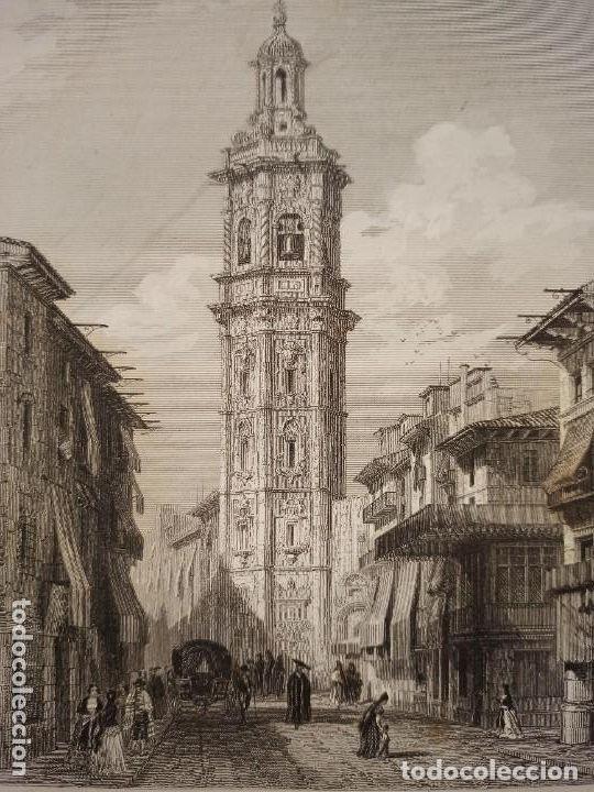 Arte: ESPL&Eacute;NDIDO GRABADO ACERO, TORRE SANTA CATALINA, VALENCIA, ORIGINAL, PAR&Iacute;S, 1852, BEGIN - ROUARGUE.
