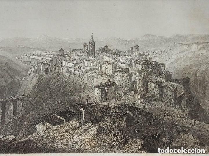 Arte: ESPL&Eacute;NDIDO GRABADO ACERO, VISTA GENERAL DE CUENCA, ORIGINAL, PAR&Iacute;S, 1852, BEGIN - ROUARGUE.