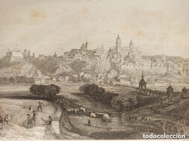 Arte: ESPL&Eacute;NDIDO GRABADO ACERO, VISTA GENERAL DE SALAMANCA ORIGINAL, PAR&Iacute;S, 1852, BEGIN - ROUARGUE.