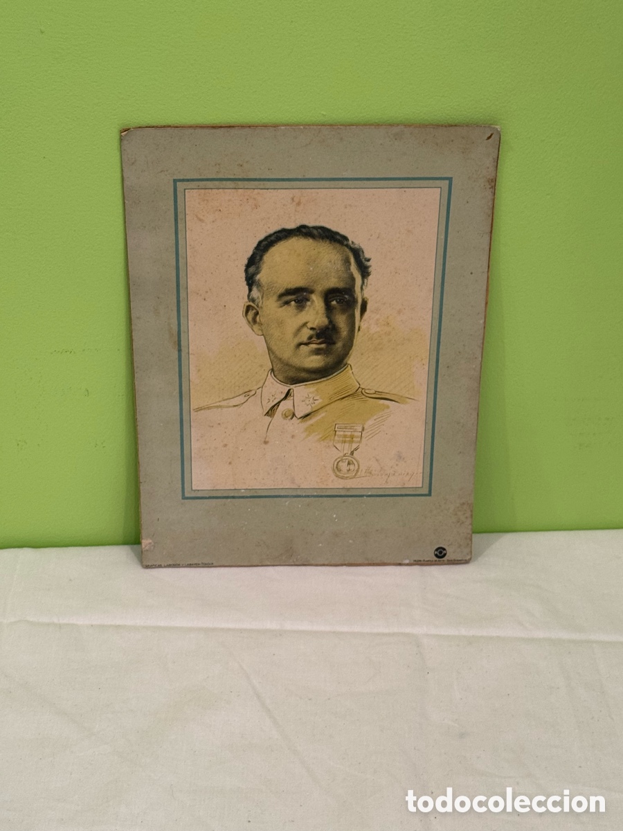 Arte: Antiguo grabado de Francisco Franco &ndash; Guerra Civil Espa&ntilde;ola, IKON San Sebasti&aacute;n, 1937