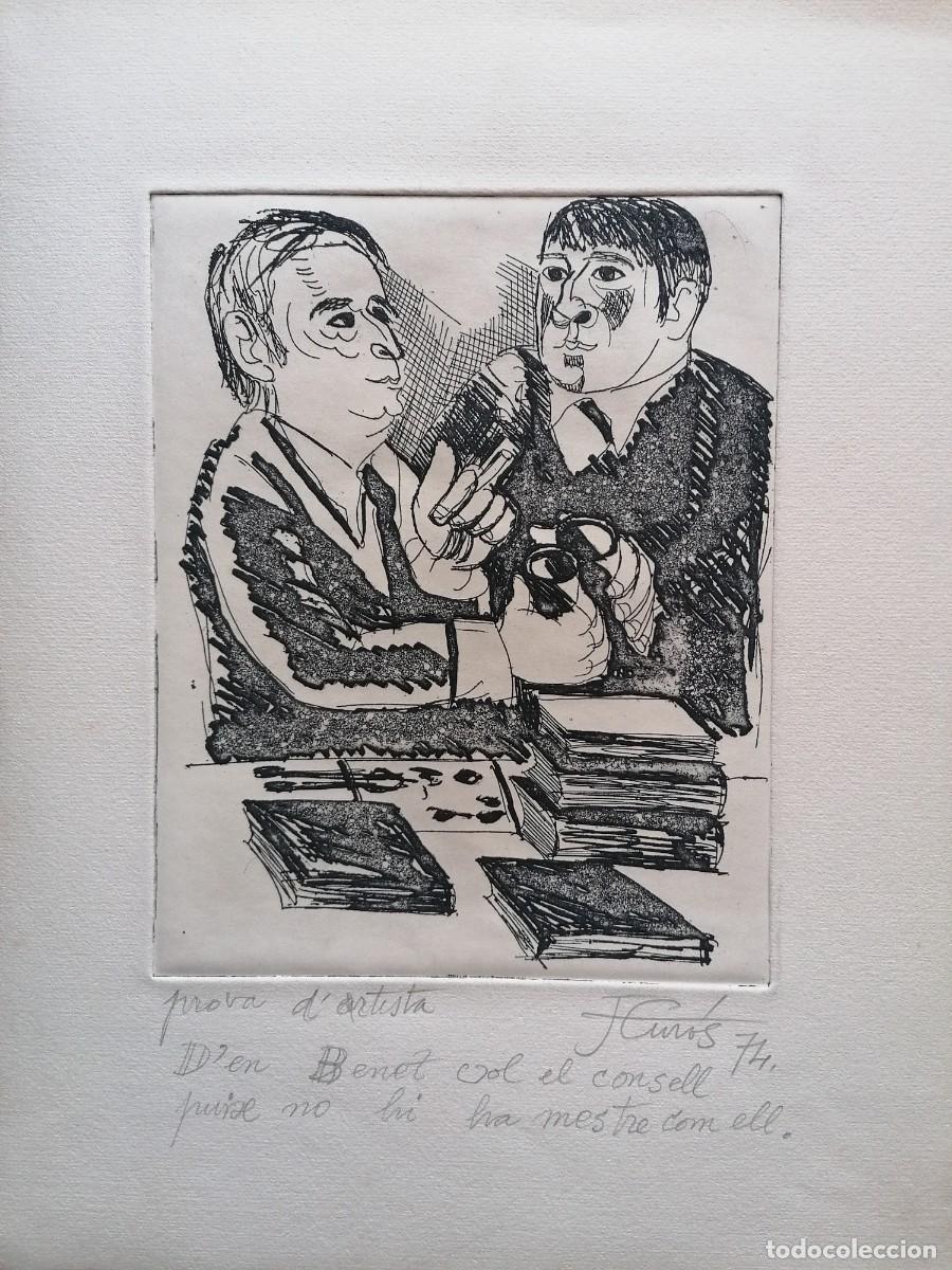 Arte: JORDI CUR&Oacute;S, GRABADO 38 X 28 CM. PRUEBA DE ARTISTA. AUCA DEN CUR&Oacute;S. FIRMADO Y FECHADO 74.