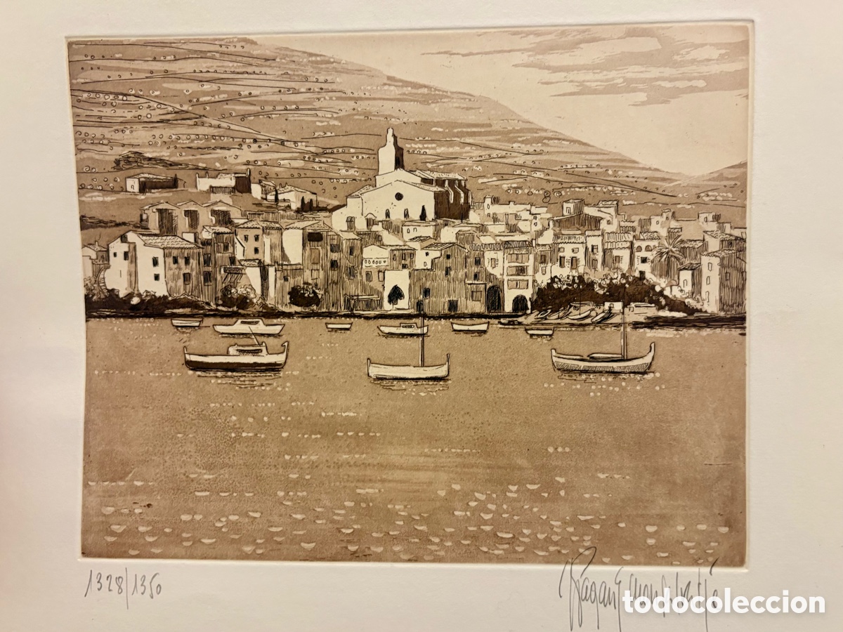 Arte: JORDI PAGANS MONSALVATJE &ndash; PANORAMA DE CADAQU&Eacute;S &ndash; AGUAFUERTE FIRMADO 1328/1350