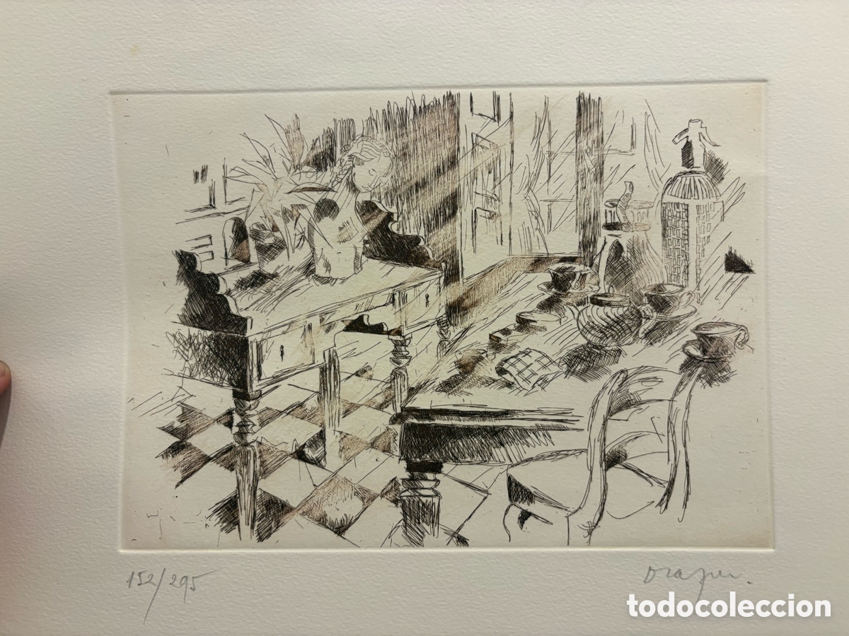Arte: JOSEP M&ordf; DRAPER &ndash; AGUAFUERTE ORIGINAL FIRMADO Y NUMERADO 157/295 &ndash; ARTE CATAL&Aacute;N 2 UNIDADES