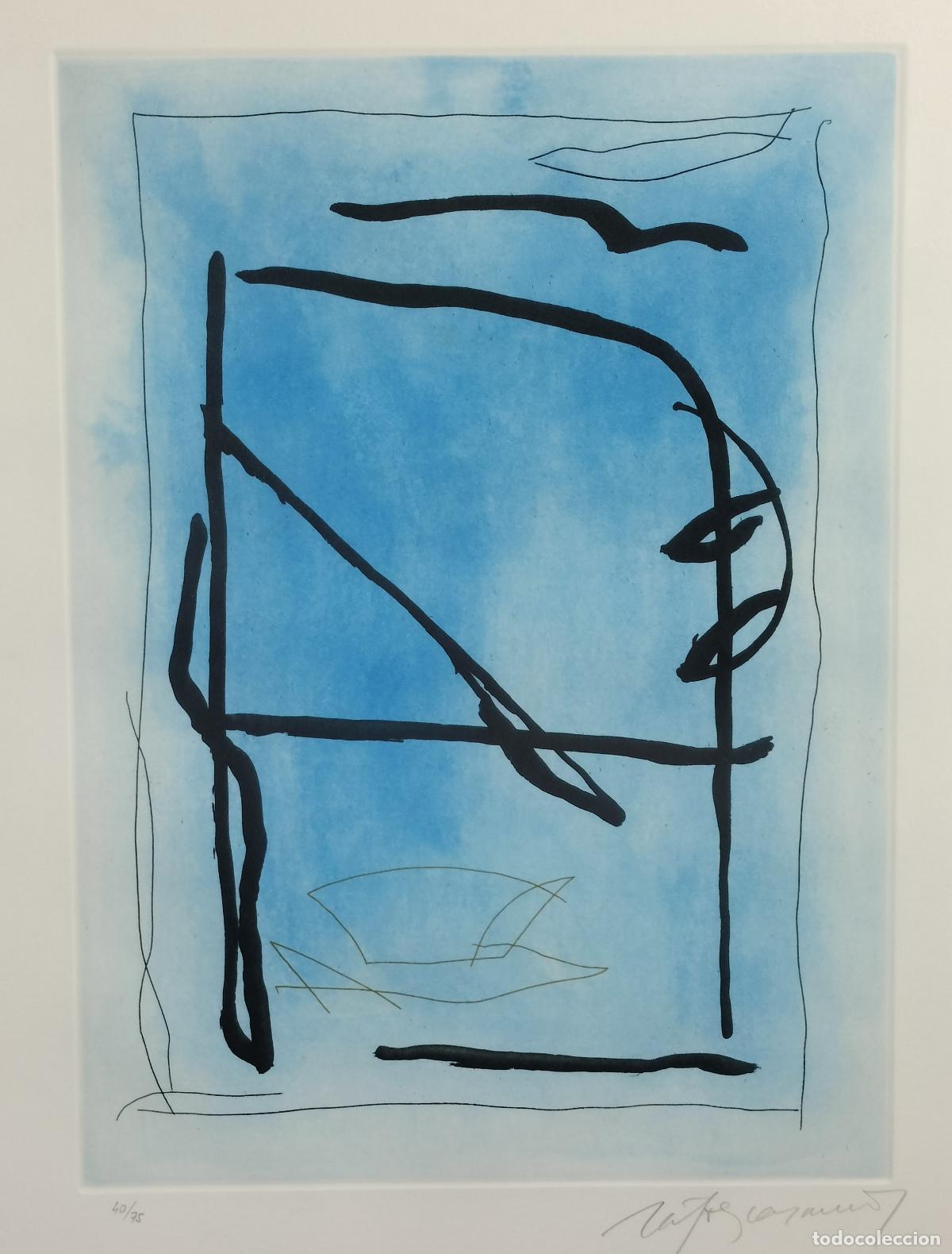 Arte: COMPOSICI&Oacute;N ABSTRACTA. ALBERT R&Agrave;FOLS-CASAMADA. AGUAFUERTE Y AGUATINTA. 40/75. ESPA&Ntilde;A. 1995