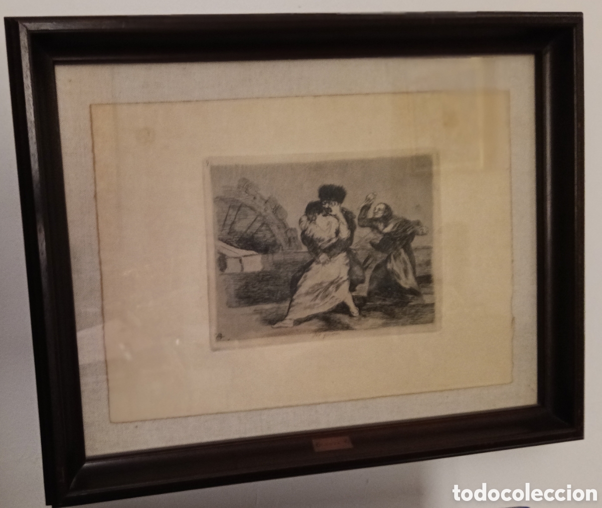 Arte: Aut&eacute;ntico grabado de Goya. Los desastres de la guerra.