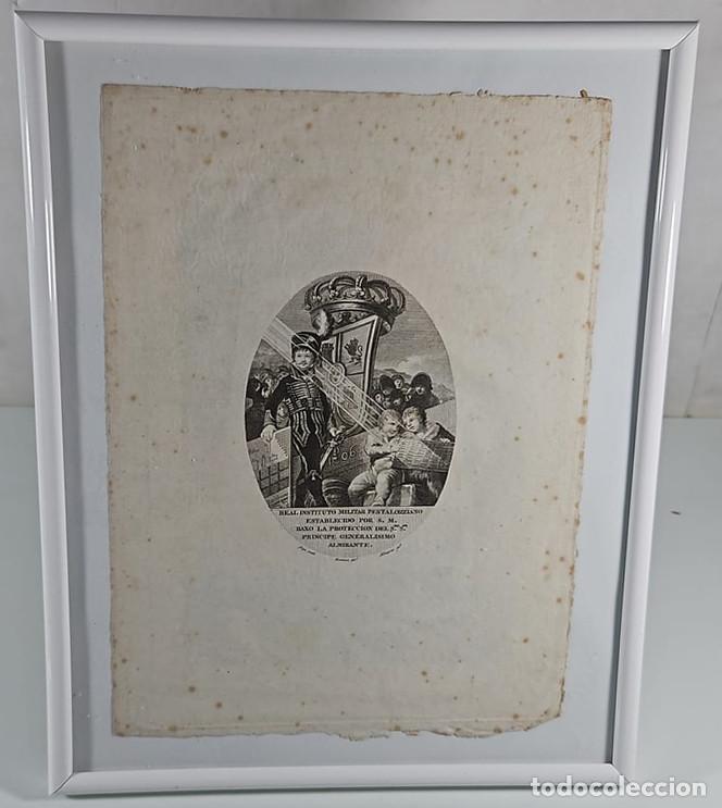 Arte: RARO GRABADO DE GOYA (1806)-REAL INSTITUTO MILITAR PESTALOZZIANO-TALLA DE FP. MART&Iacute;-PAPEL VERJURADO