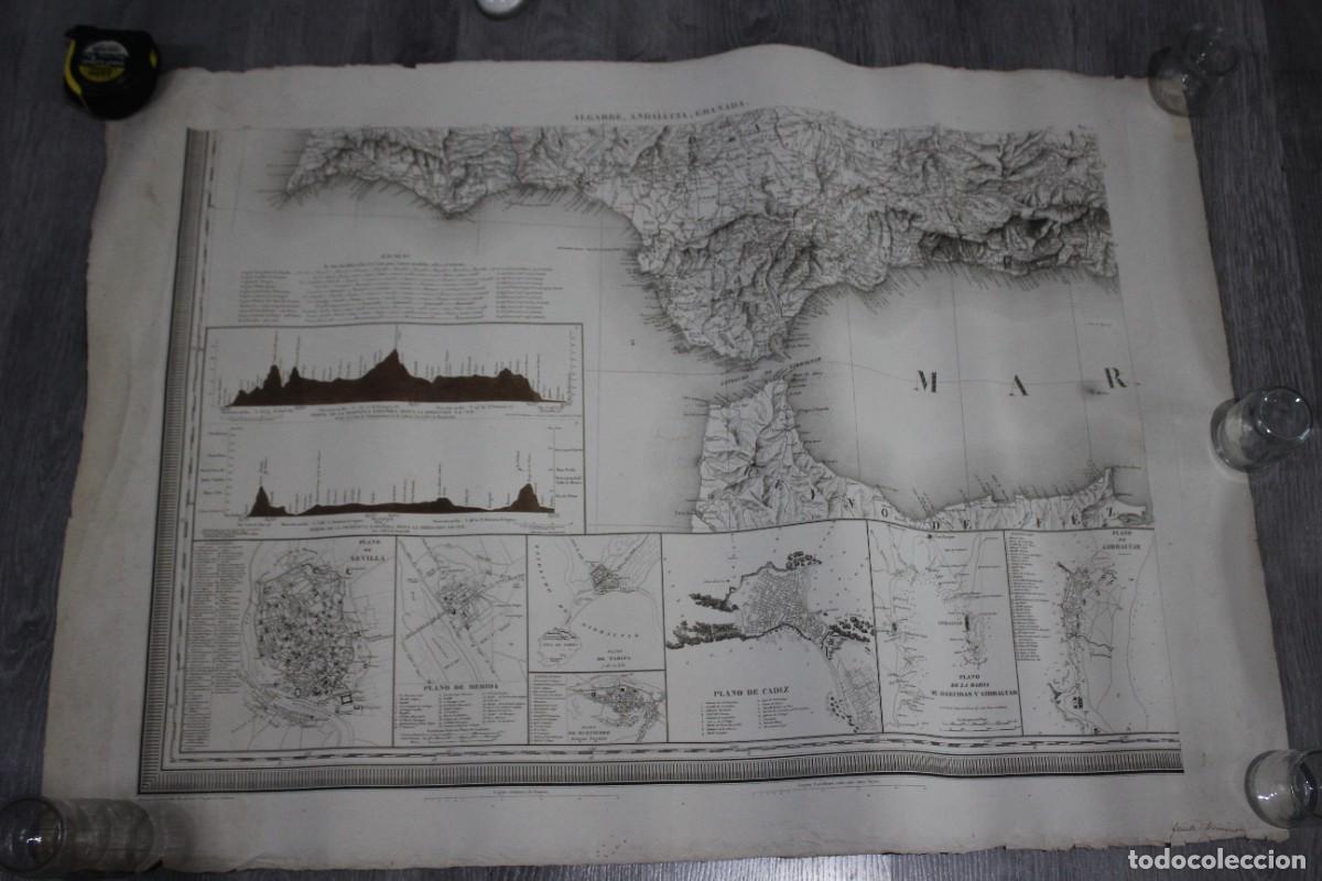 Arte: MAPA ORIGINAL ANTIGUO GRABADO- ALGARBE, ANDALUCIA, GRANADA- Tardieu, Furne, Par&iacute;s s. XIX -