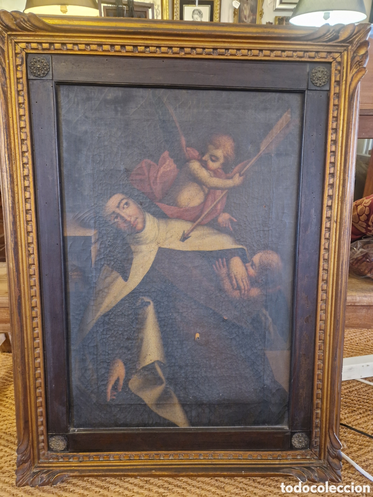 Arte: Cuadro Santa Teresa de Jes&uacute;s al &oacute;leo del pp. S. XVIII